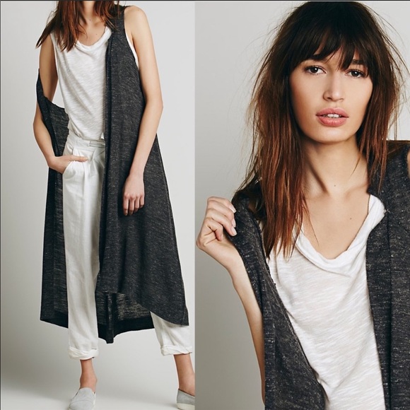 Free People Maxi Vest- Gray - Picture 1 of 7